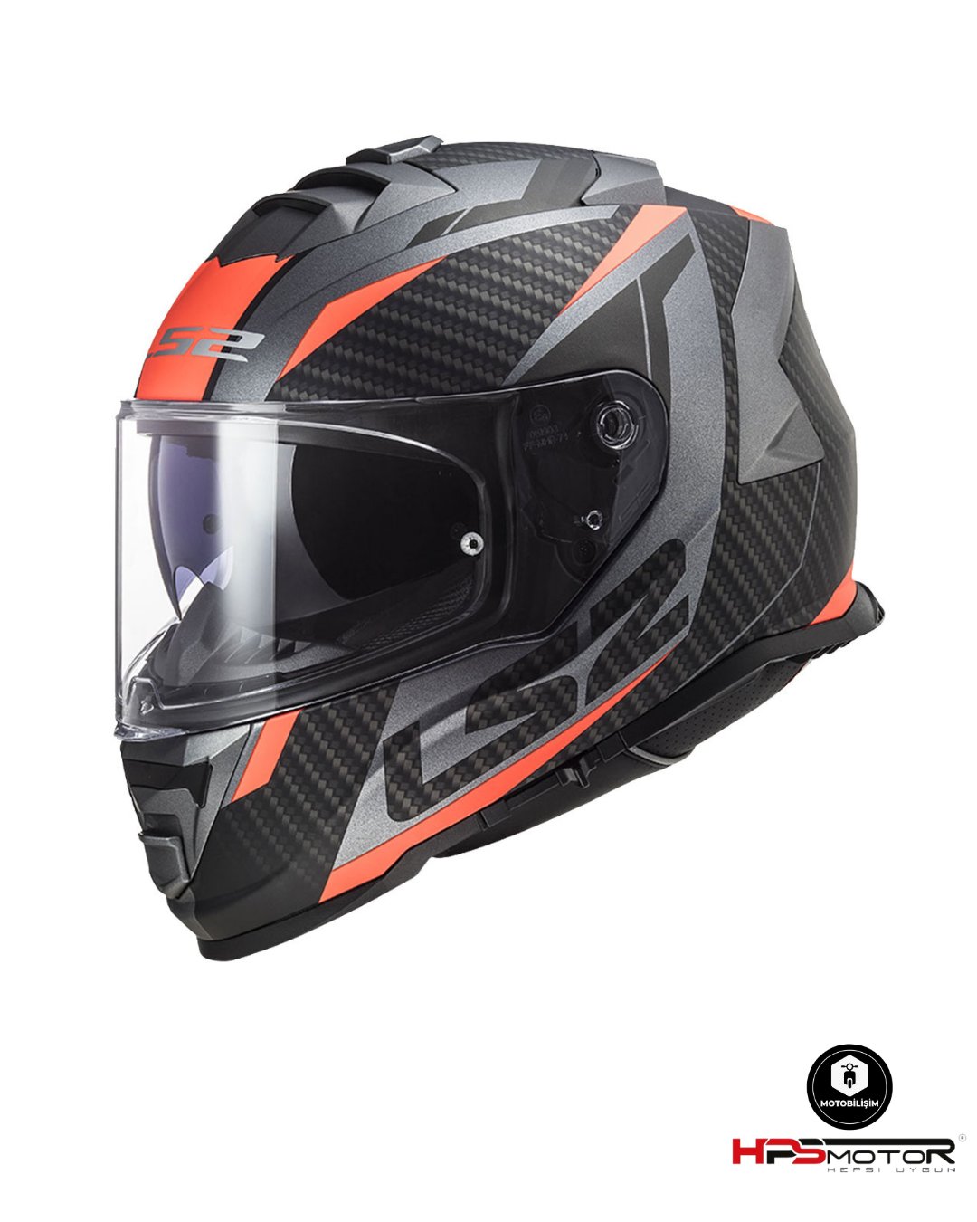 LS2 Storm 2 Racer Kask Gri-Turuncu