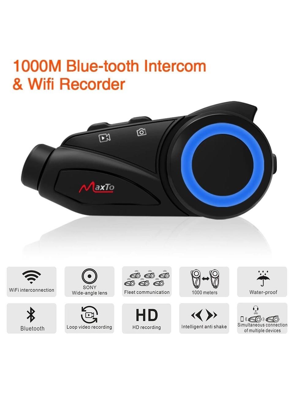 Maxto M3 Kameralı Bluetooth Kulaklık Interkom Seti