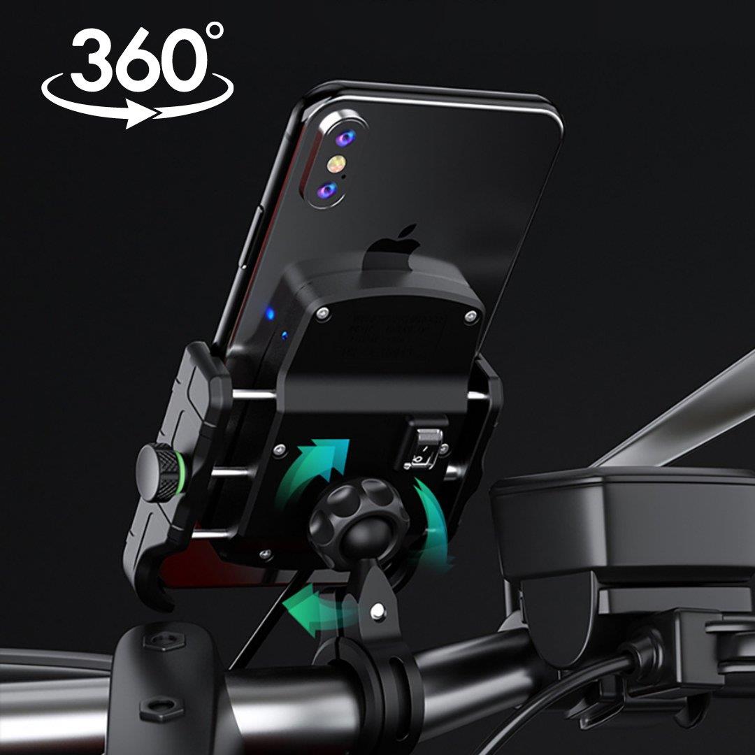 Nukrotech SF PLUS Wireless Şarjlı ve TYPE C Motosiklet Telefon Tutucu