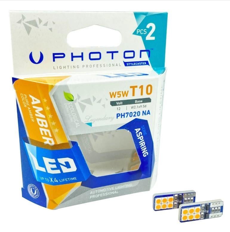 Photon T10 W5W 6+6 AMBER 12V CANBUS PARK LED PH7020 NA