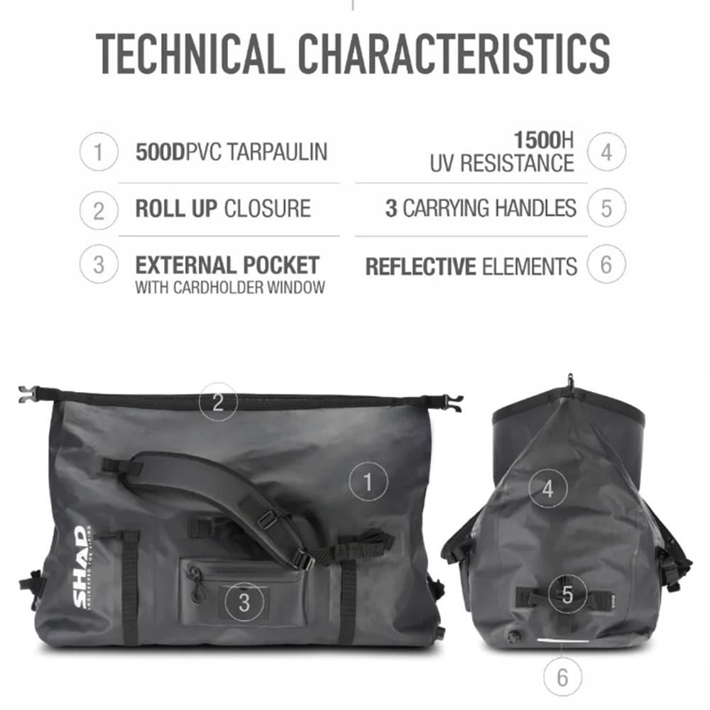 SHAD SW80 Soft Motosiklet Çantası 80 Litre Su Geçirmez X0SW80
