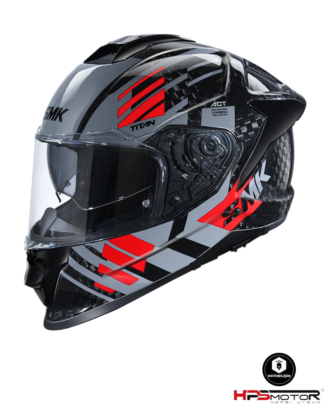 Smk Titan Carbon S01 T-Race Kapalı Kask GL263
