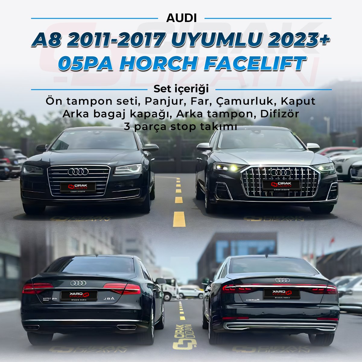AudiAudi A8 Uyumlu 2023+ D5PA Horch Model FaceliftA8