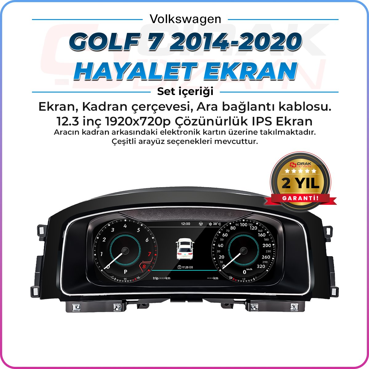 VolkswagenGolf 7 Uyumlu Hayalet EkranGolf 7 ve 7.5