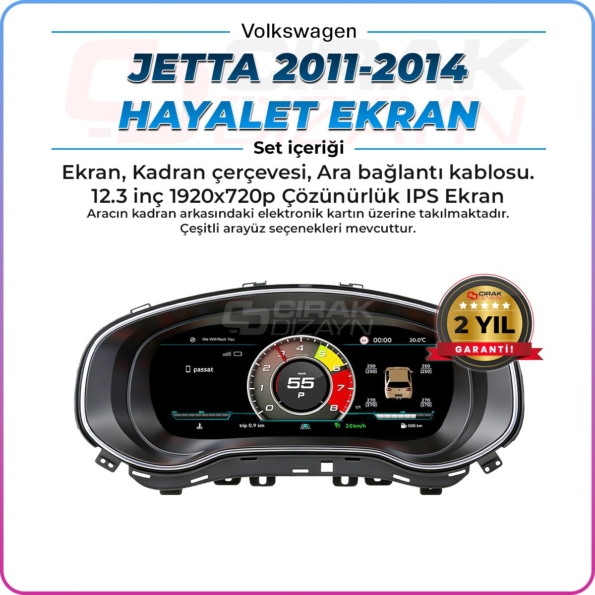 VolkswagenJetta MK6 Uyumlu Hayalet Ekranİç Aksesuar