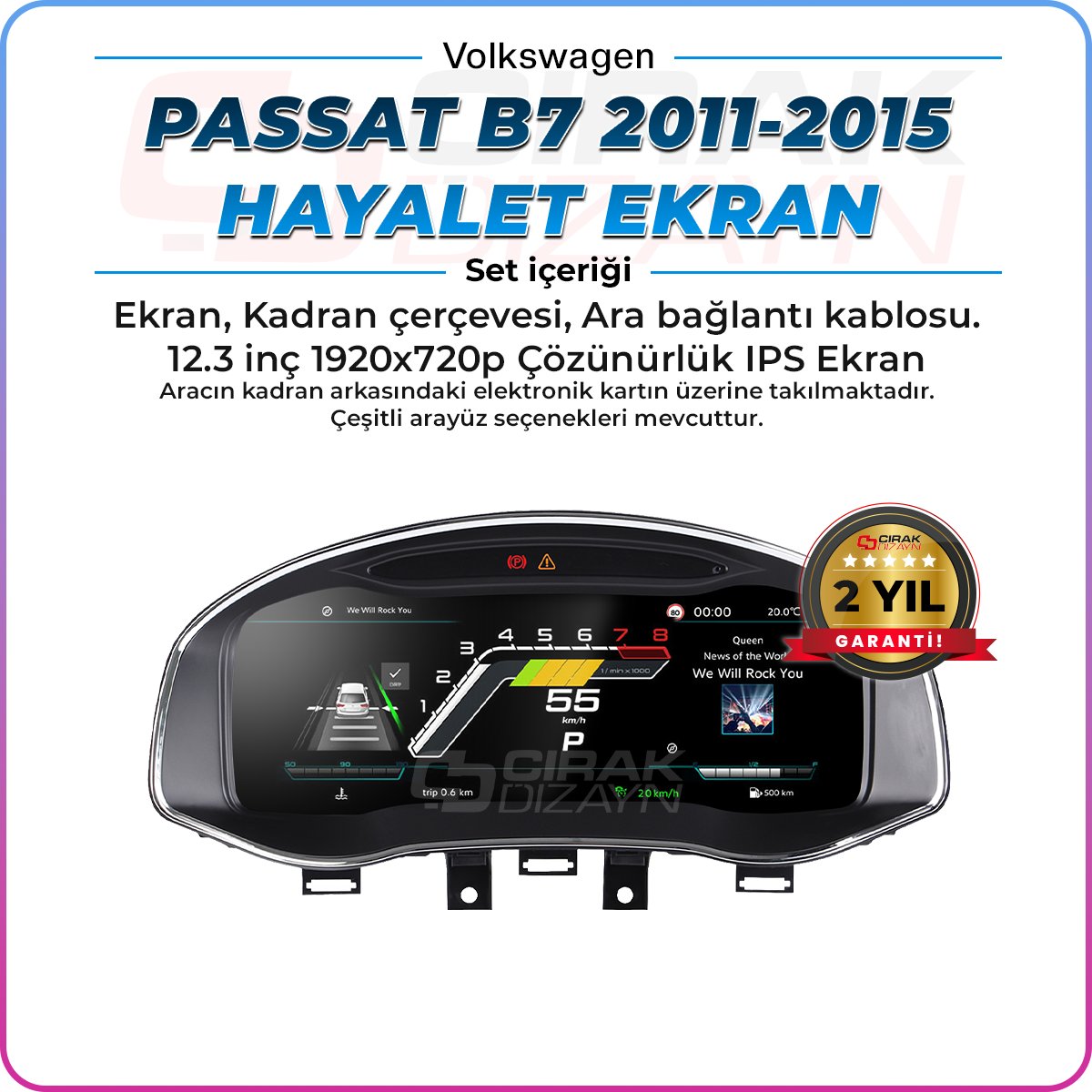 VolkswagenPassat B7 Uyumlu Hayalet Ekranİç Aksesuar