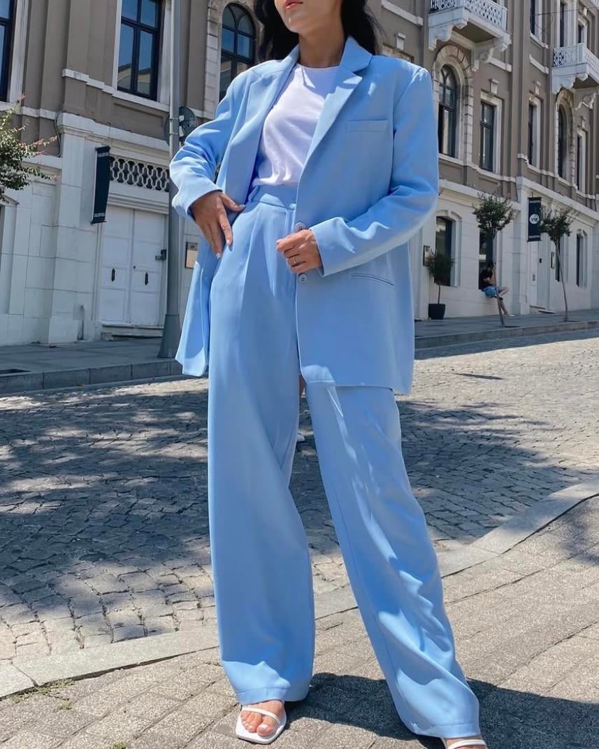 BEBE MAVİ BLAZER CEKET TAKIM