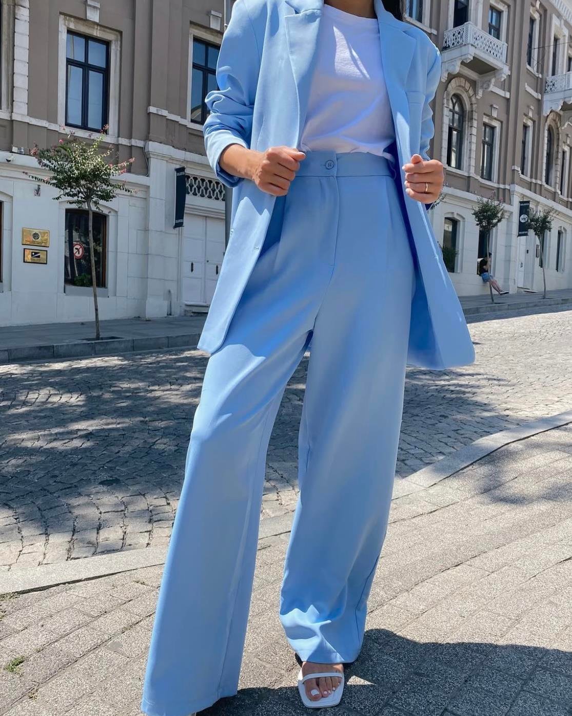 BEBE MAVİ BLAZER CEKET TAKIM