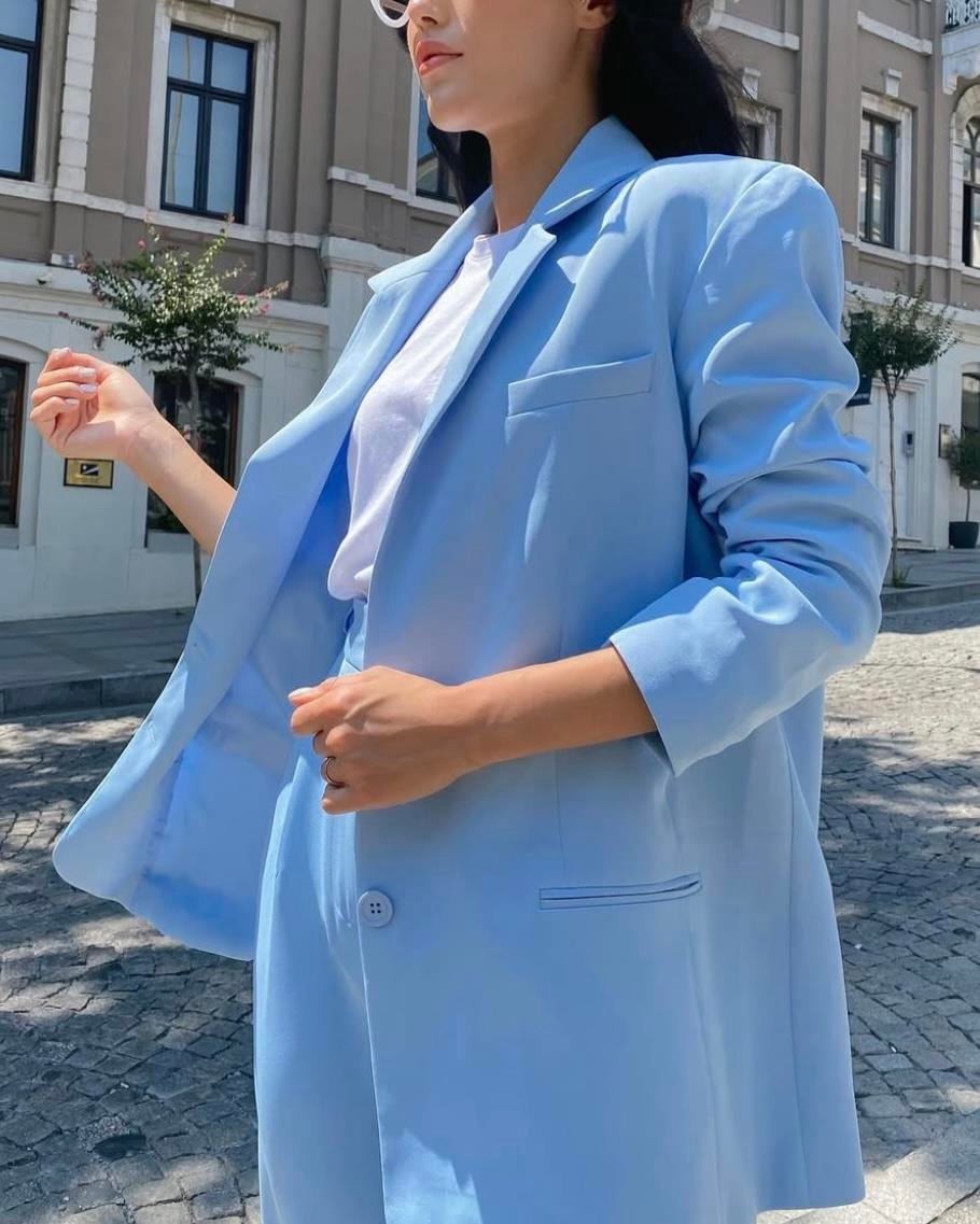 BEBE MAVİ BLAZER CEKET TAKIM