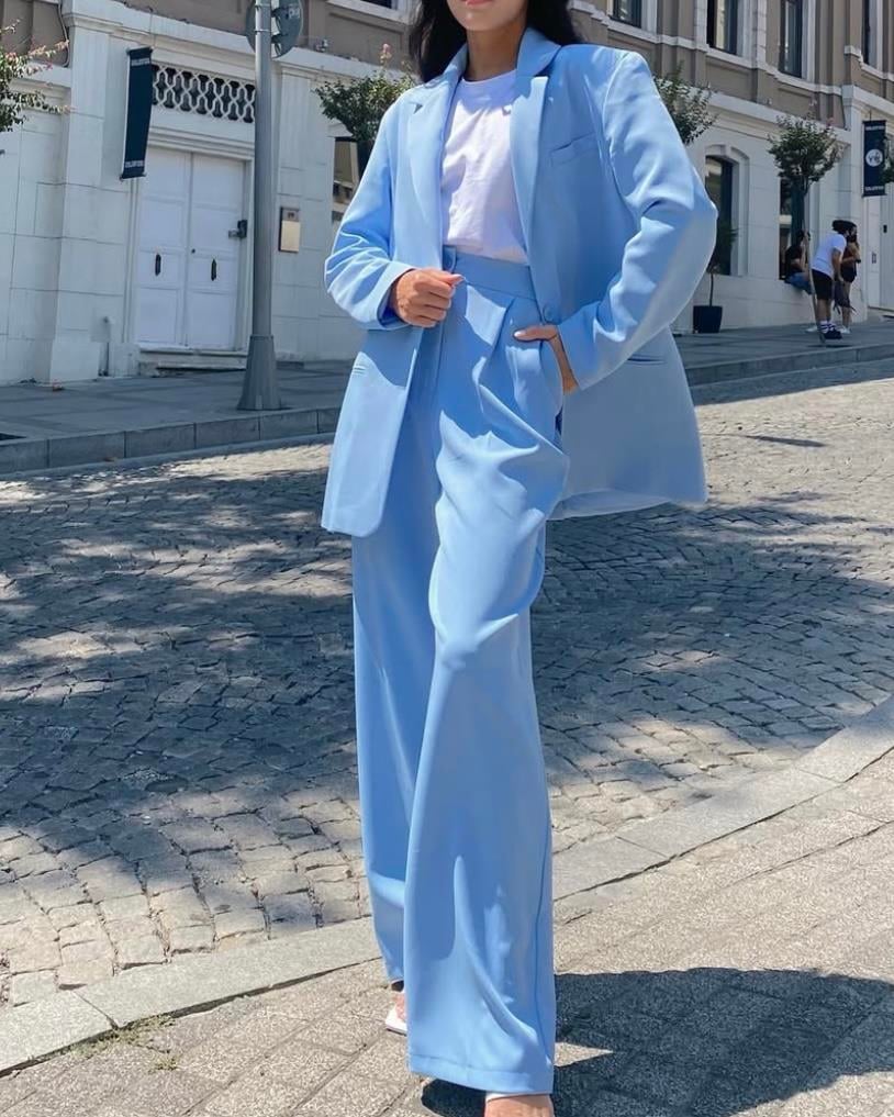 BEBE MAVİ BLAZER CEKET TAKIM