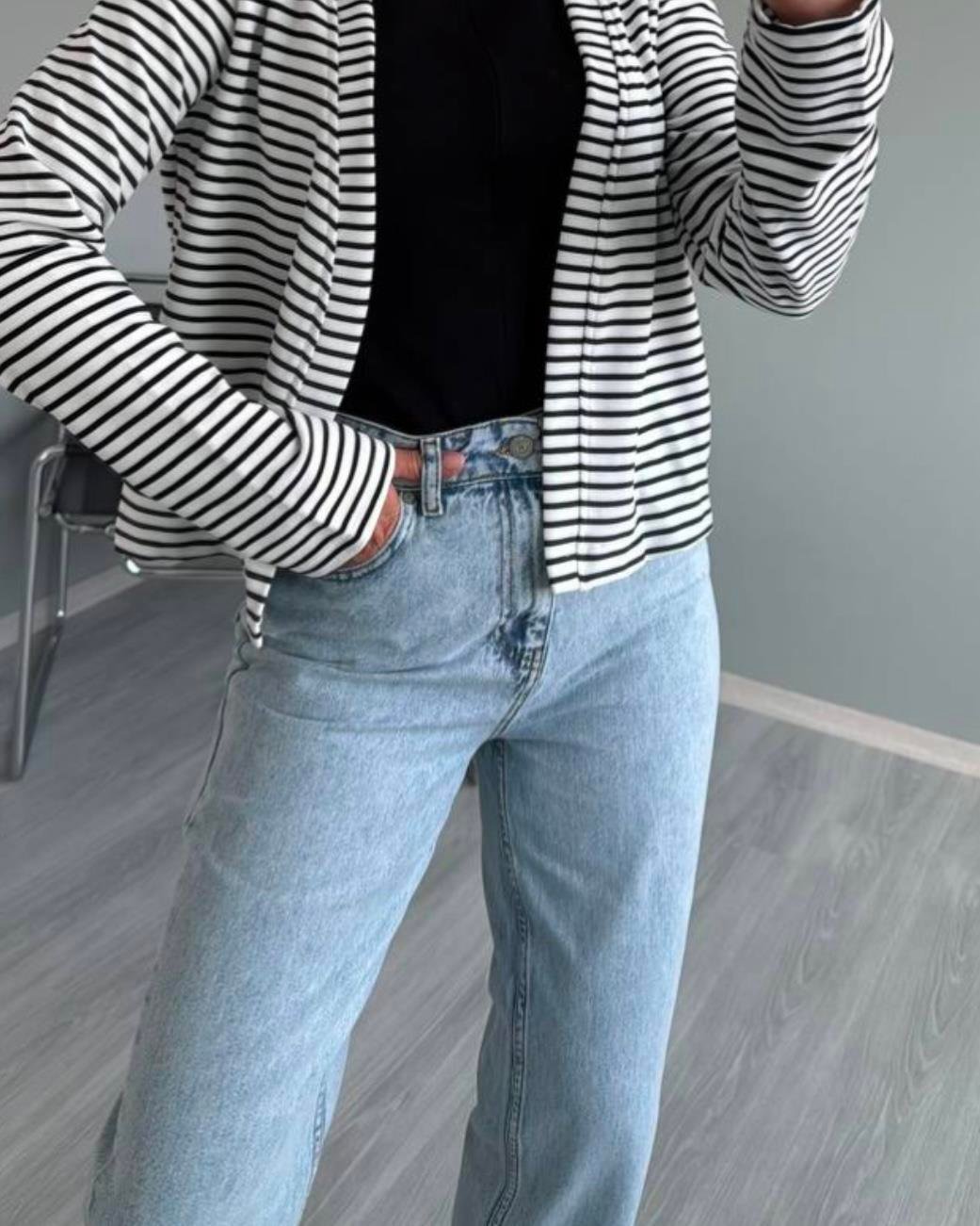 BUZ MAVİ BOL PAÇA JEAN