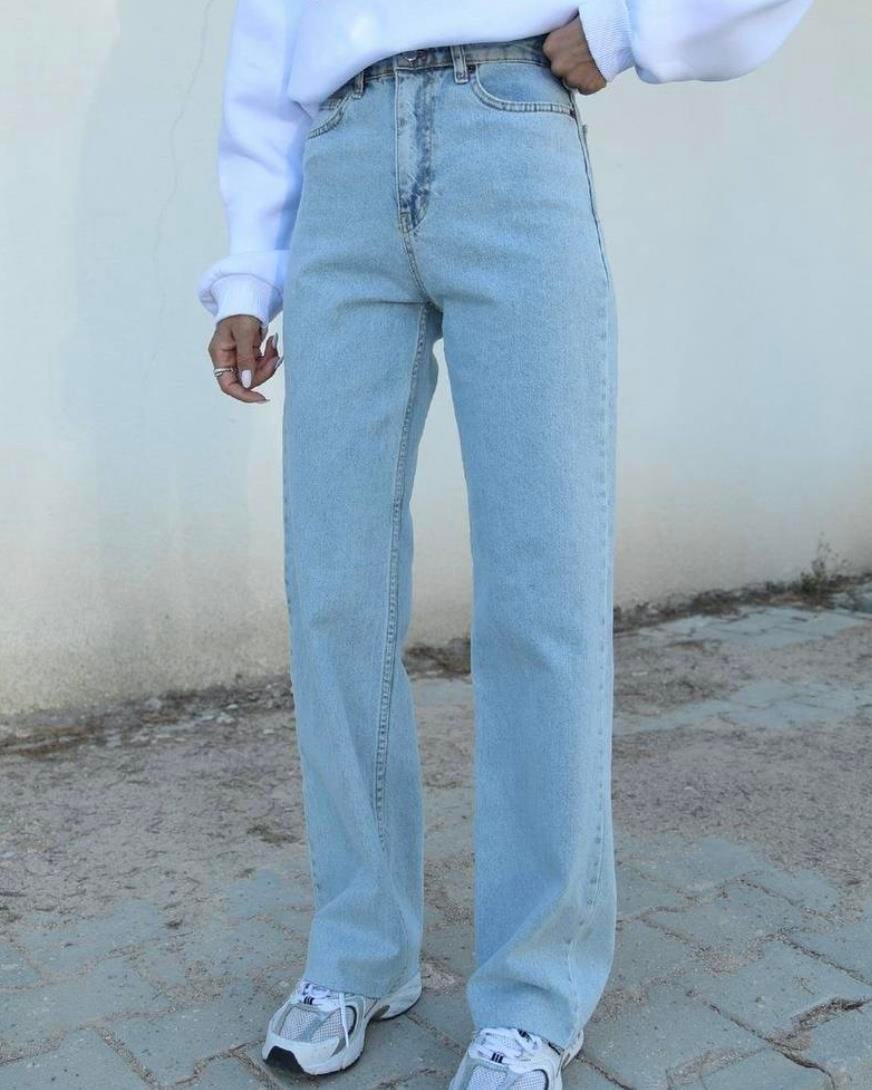 BUZ MAVİ BOL PAÇA JEAN