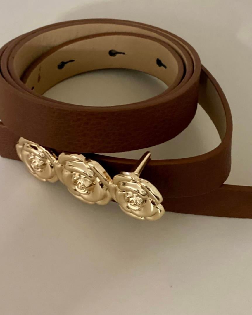 GOLD GÜL DETAYLI GİZLİ KEMER