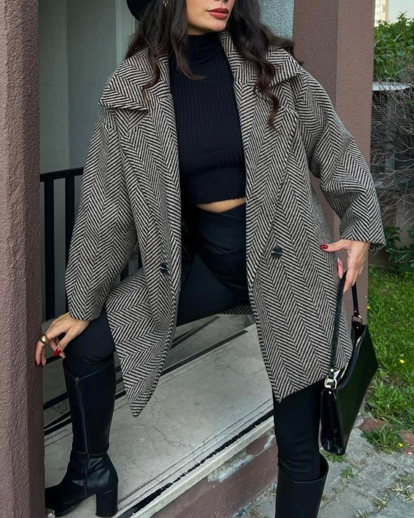 OVERSIZE KILÇIK DESEN KABAN