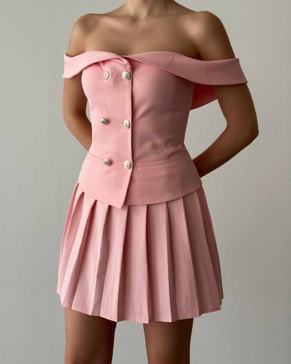 PİLELİ ŞEKER PEMBE ETEK