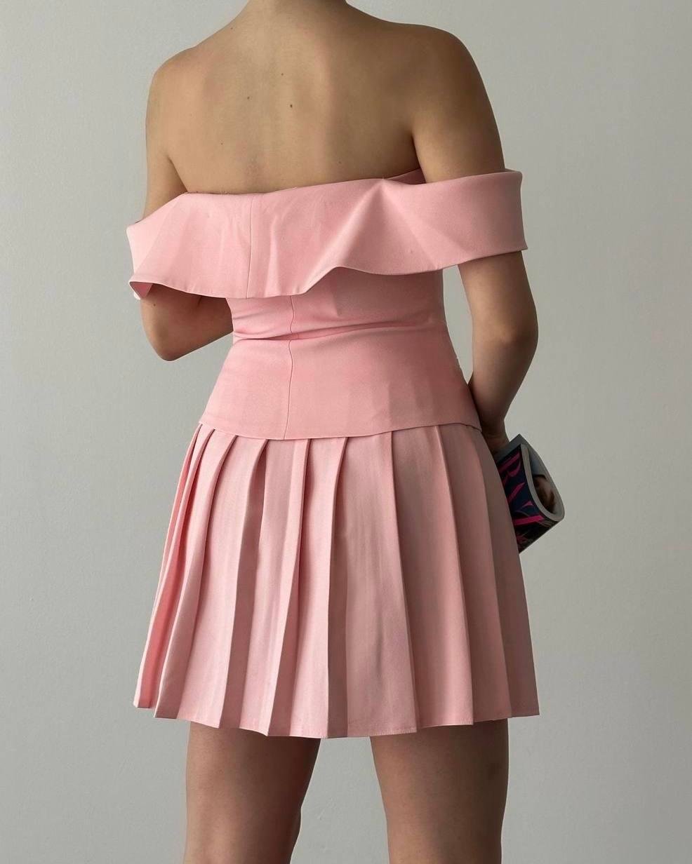 PİLELİ ŞEKER PEMBE ETEK