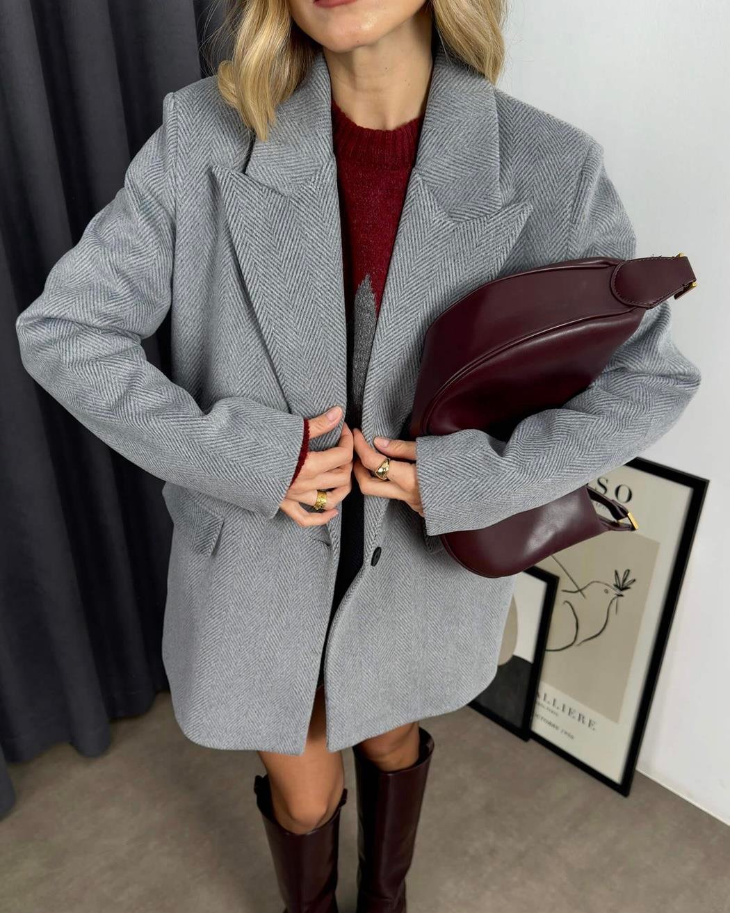 PREMIUM GRİ ŞORT BLAZER TAKIM