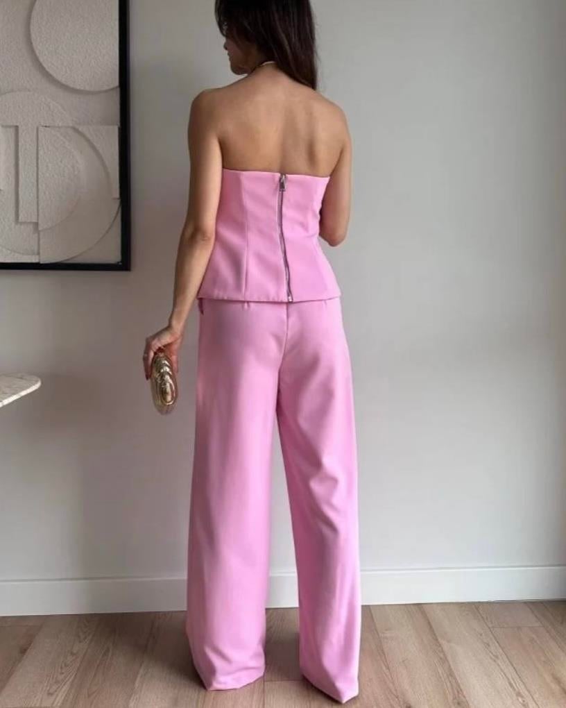 PREMIUM STRAPLEZ DÜĞMELİ YELEK PANTOLON TAKIM