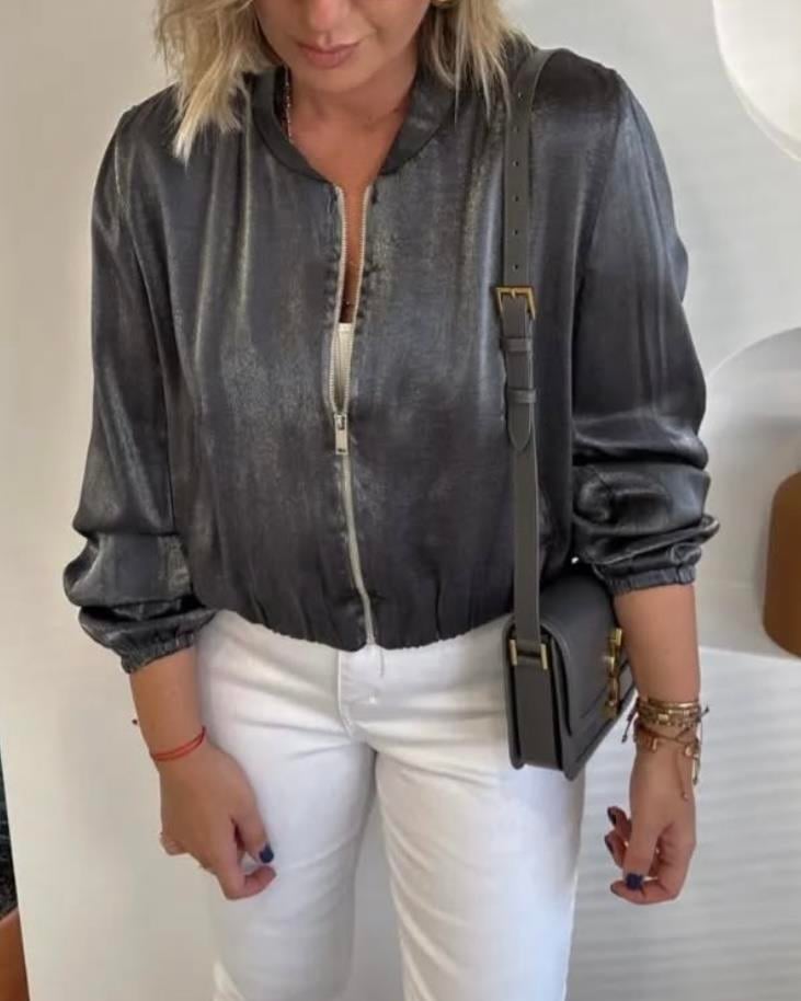 SATEN FERMUARLI BOMBER CEKET