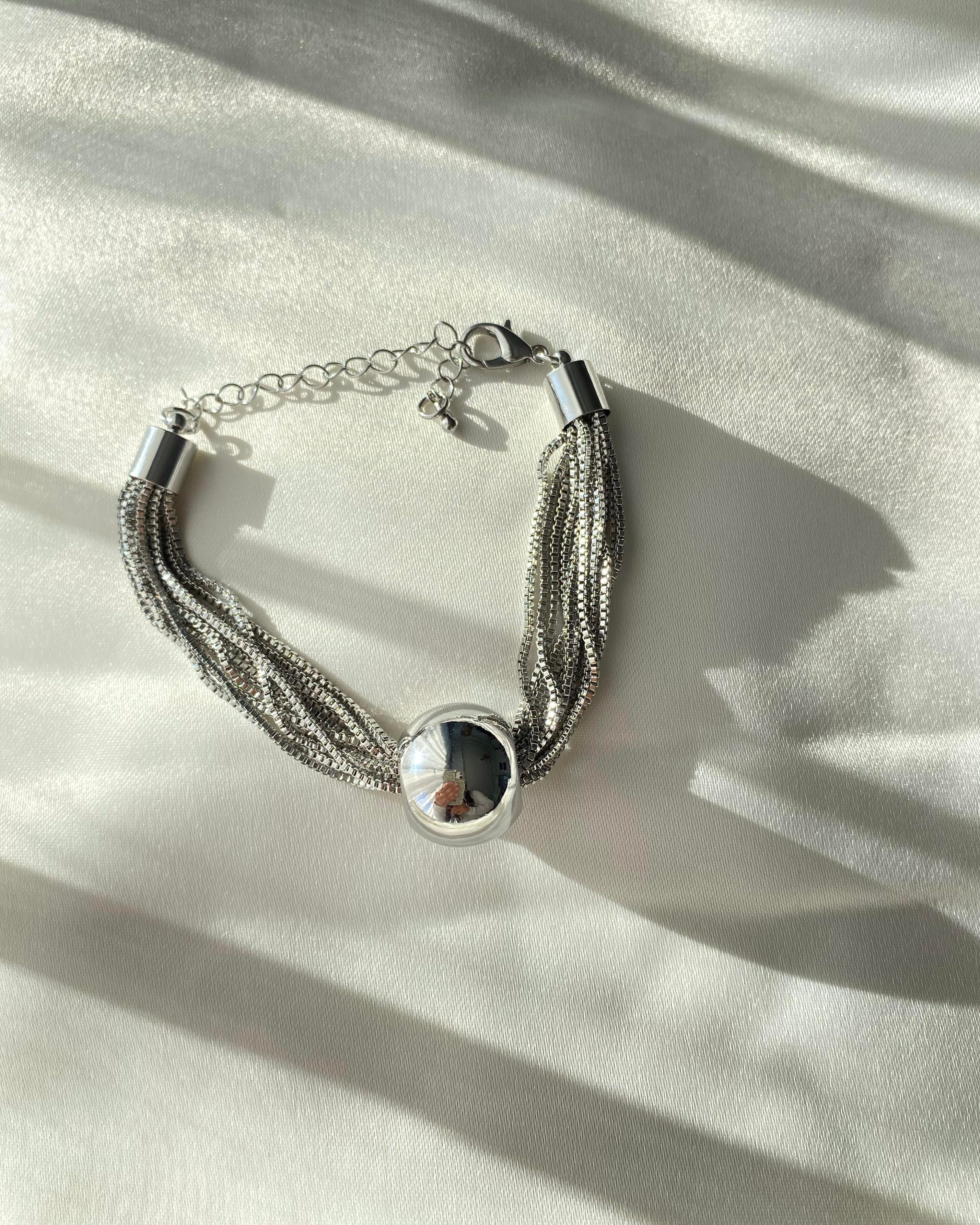 Silver Top Detay Bileklik (Çelik)