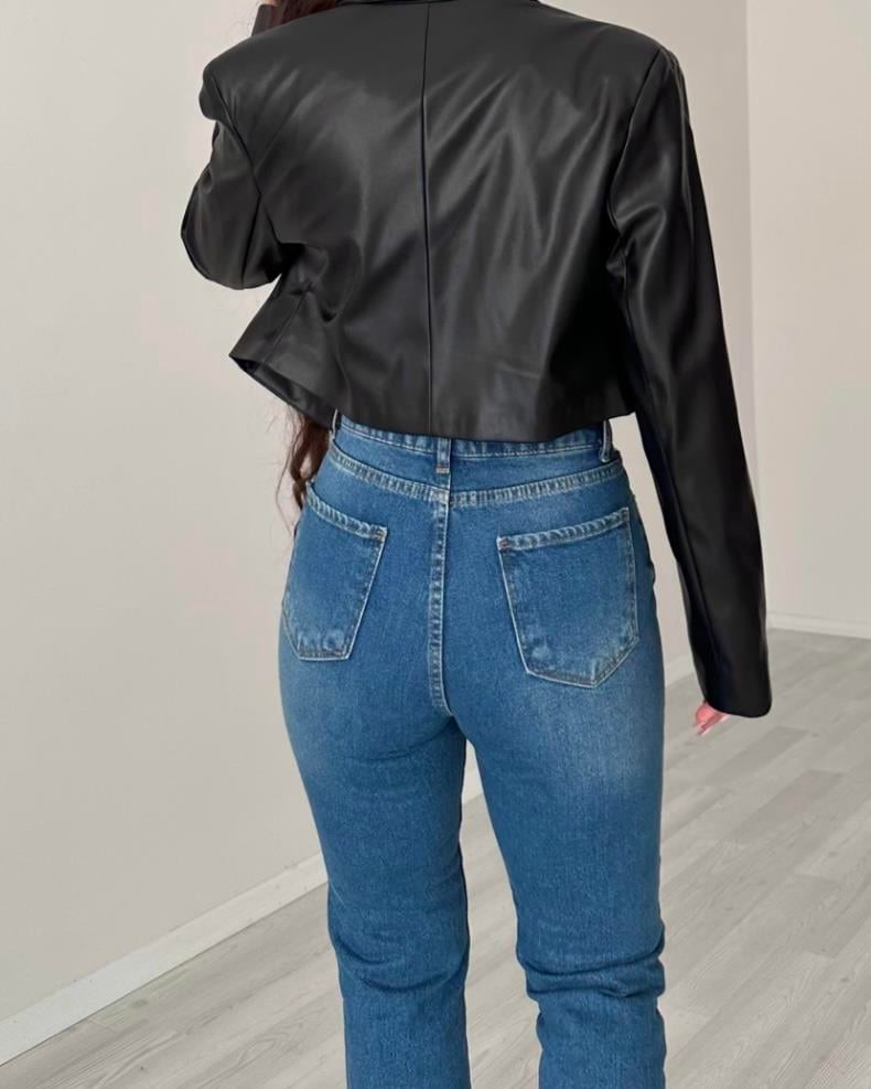 ZRA BOYFİT YÜKSEK BELLİ MİD BLUE JEAN 