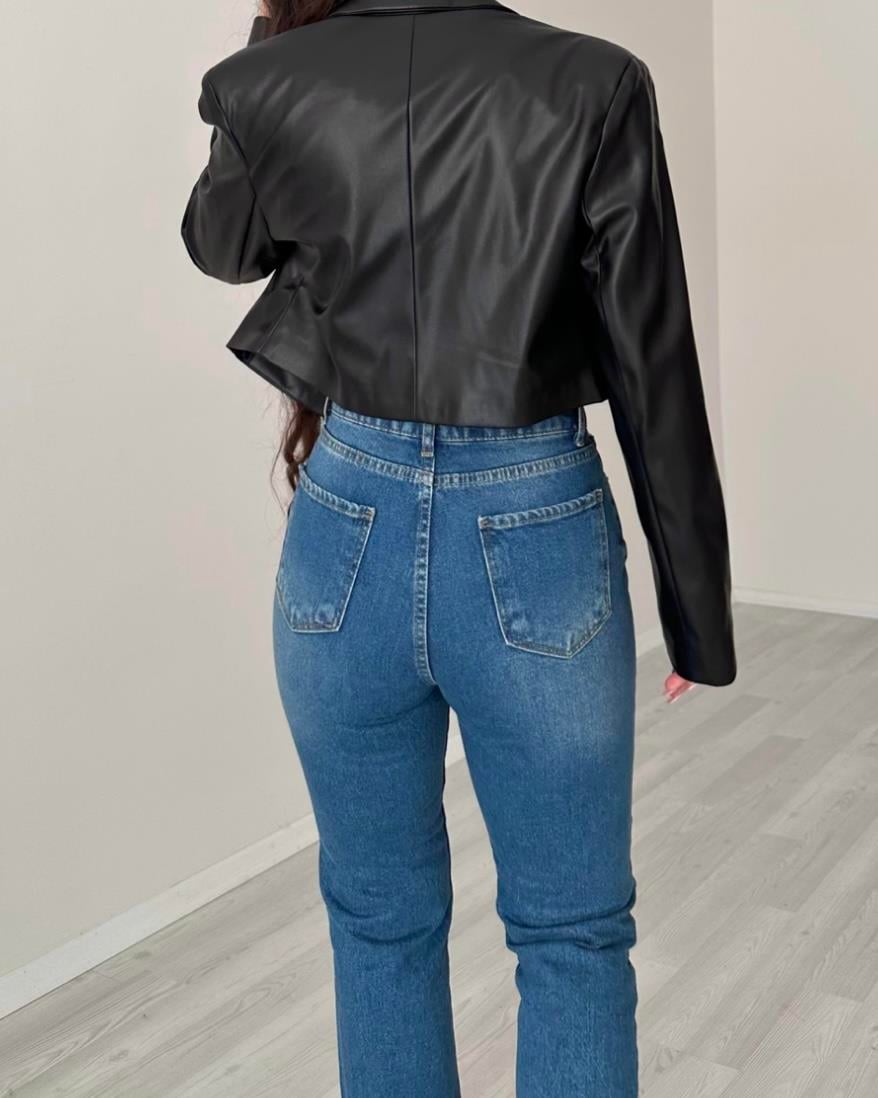 ZRA BOYFİT YÜKSEK BELLİ MİD BLUE JEAN 