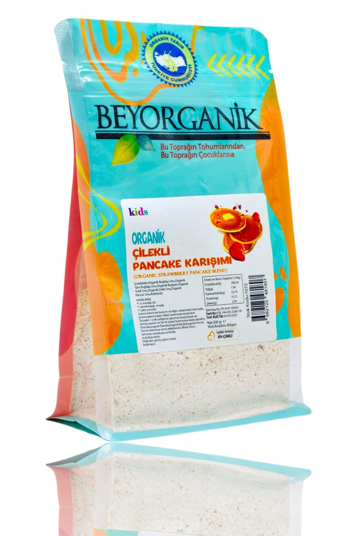 Beyorganik Organik Çilekli Pankek Karışımı 200 gr +12 Ay 