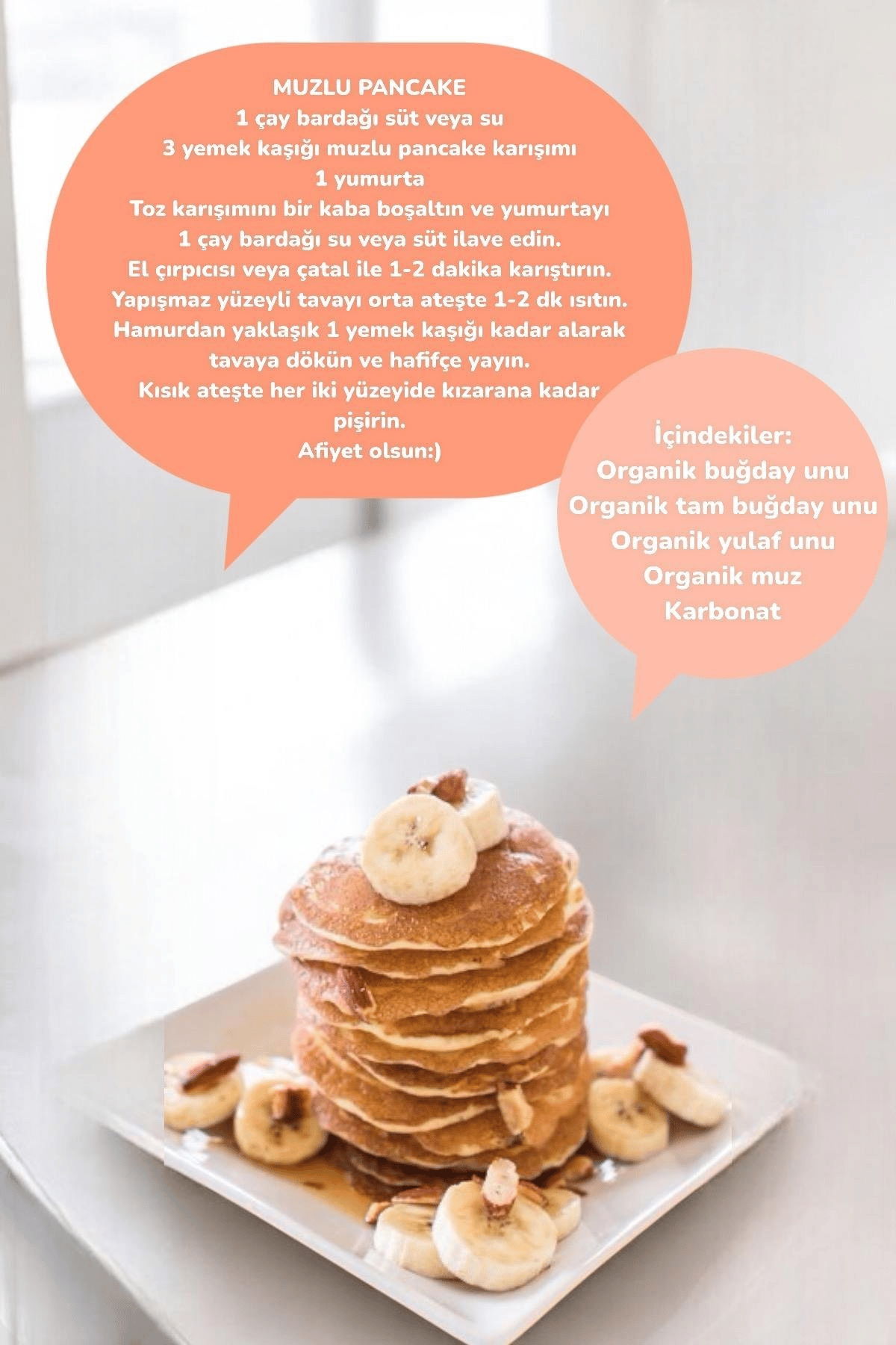 Beyorganik Organik Muzlu Pankek Karışımı 300 gr 