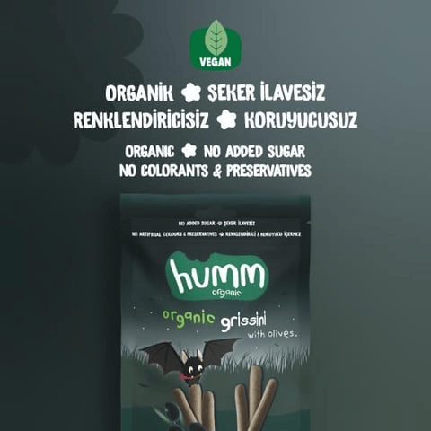 Humm Organik Vegan Zeytinli Grissini 55 gr