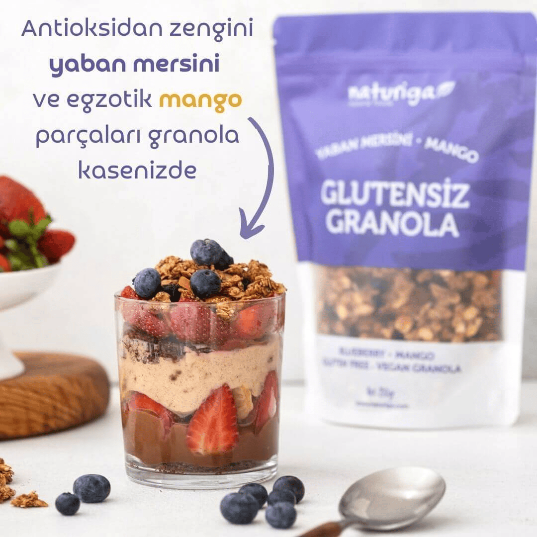 Naturiga Glutensiz Yaban Mersini & Mango Granola 250 gr