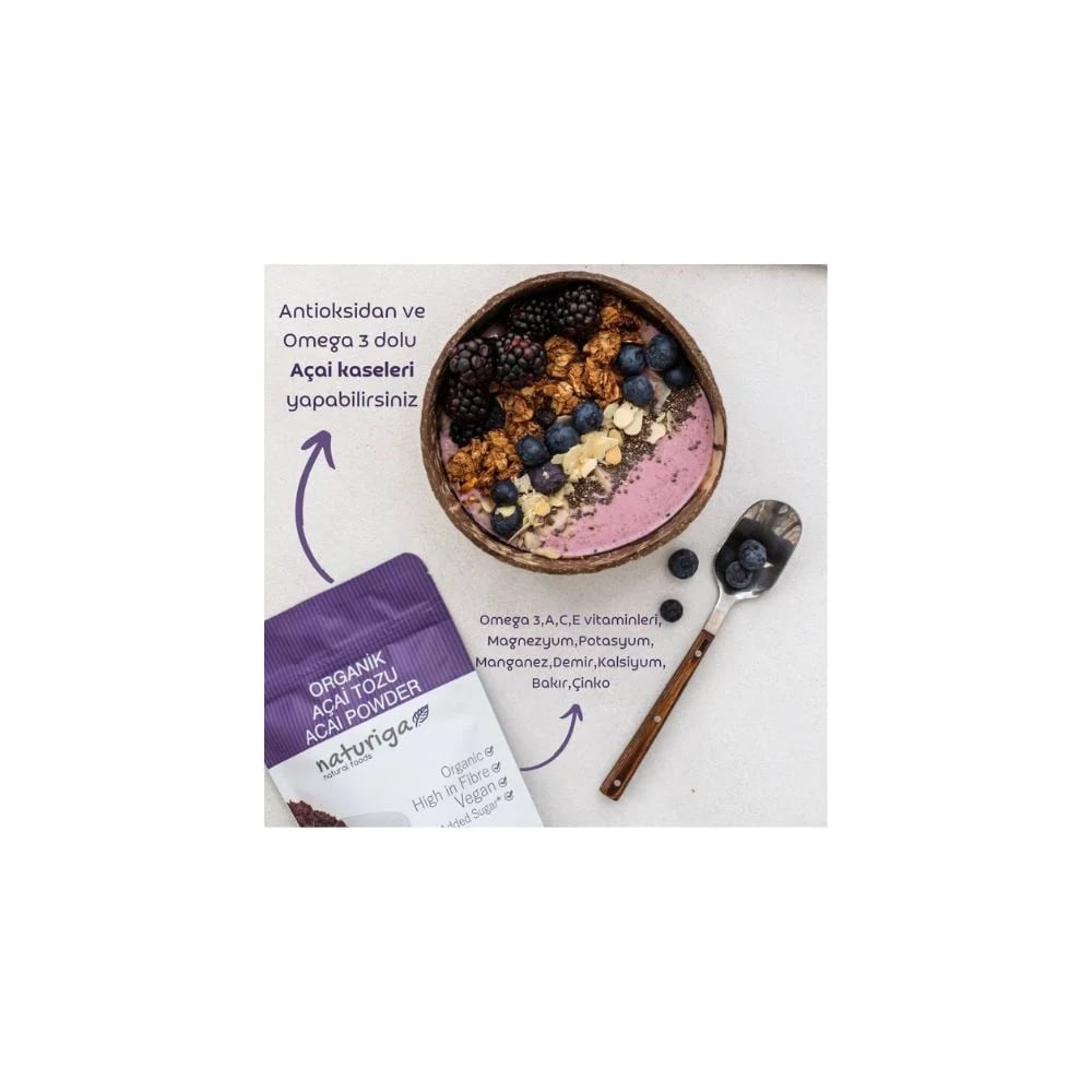 Naturiga Organik Açai Tozu 50 gr