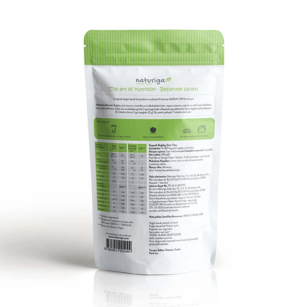 Naturiga Organik Buğday Çimi Tozu 100 gr