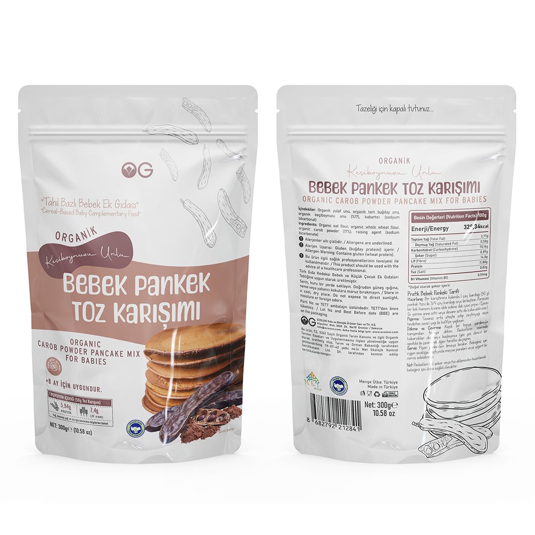 Organik Keçiboynuzlu Bebek Pankek Karışımı 300gr