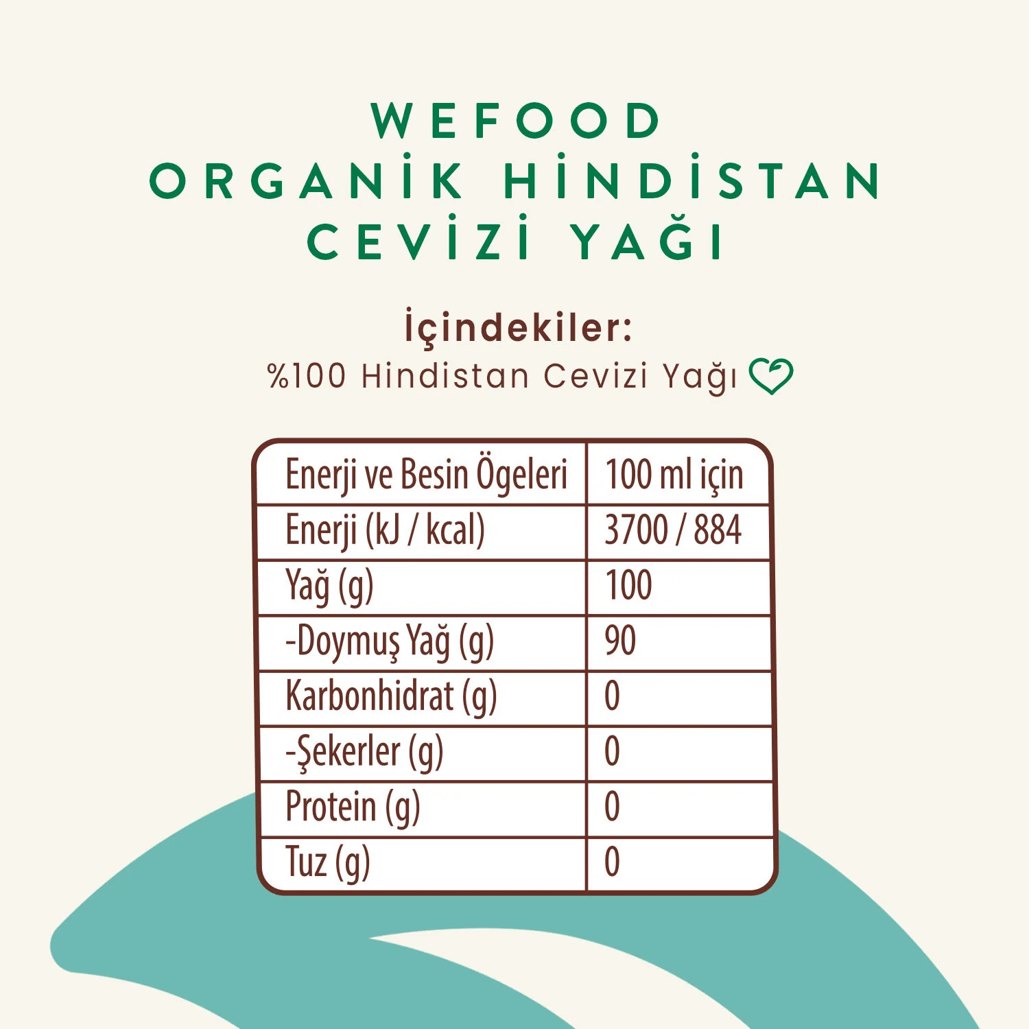 Wefood Organik Hindistan Cevizi Yağı 150 ml & Soğuk Sıkım