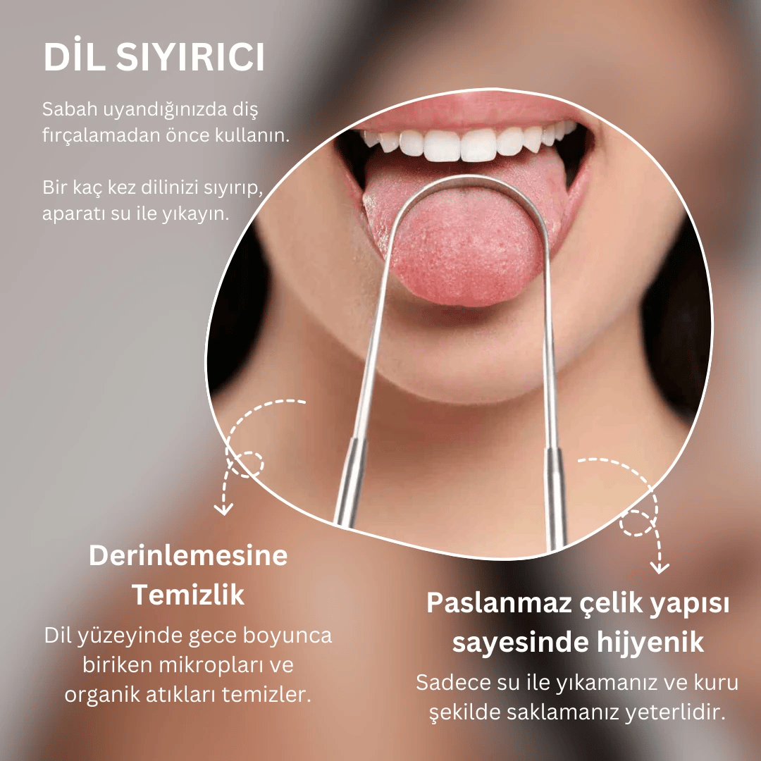 Zeero Dil Temizleme Aparatı (Çelik) Dil Sıyırıcı