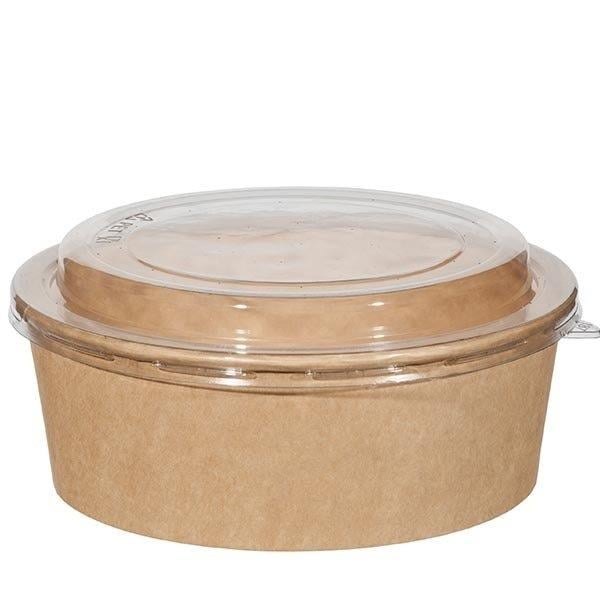 1100 cc Kraft Salata Kasesi | Şeffaf Kapaklı 100'lü Paket