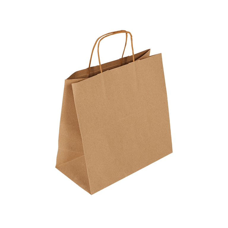 Burgu Saplı Kraft Çanta 32×40×12 cm | 100 Adet Paket