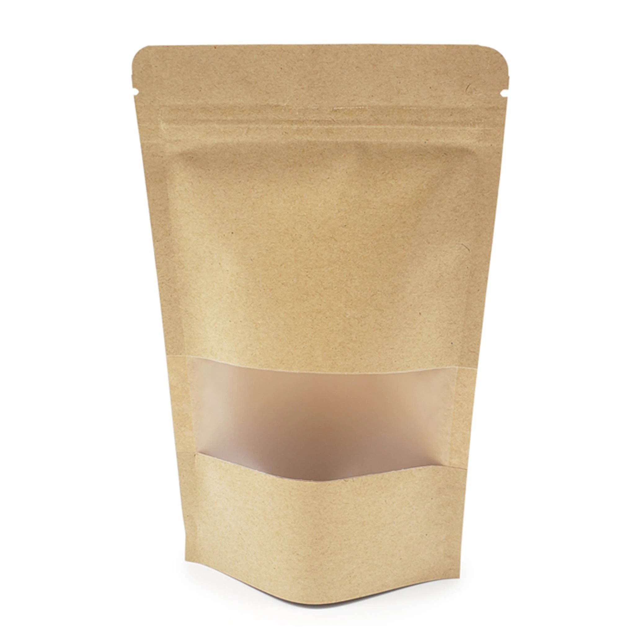 Kraft Pencereli Kilitli Doypack 18x29 cm – 10 Adet
