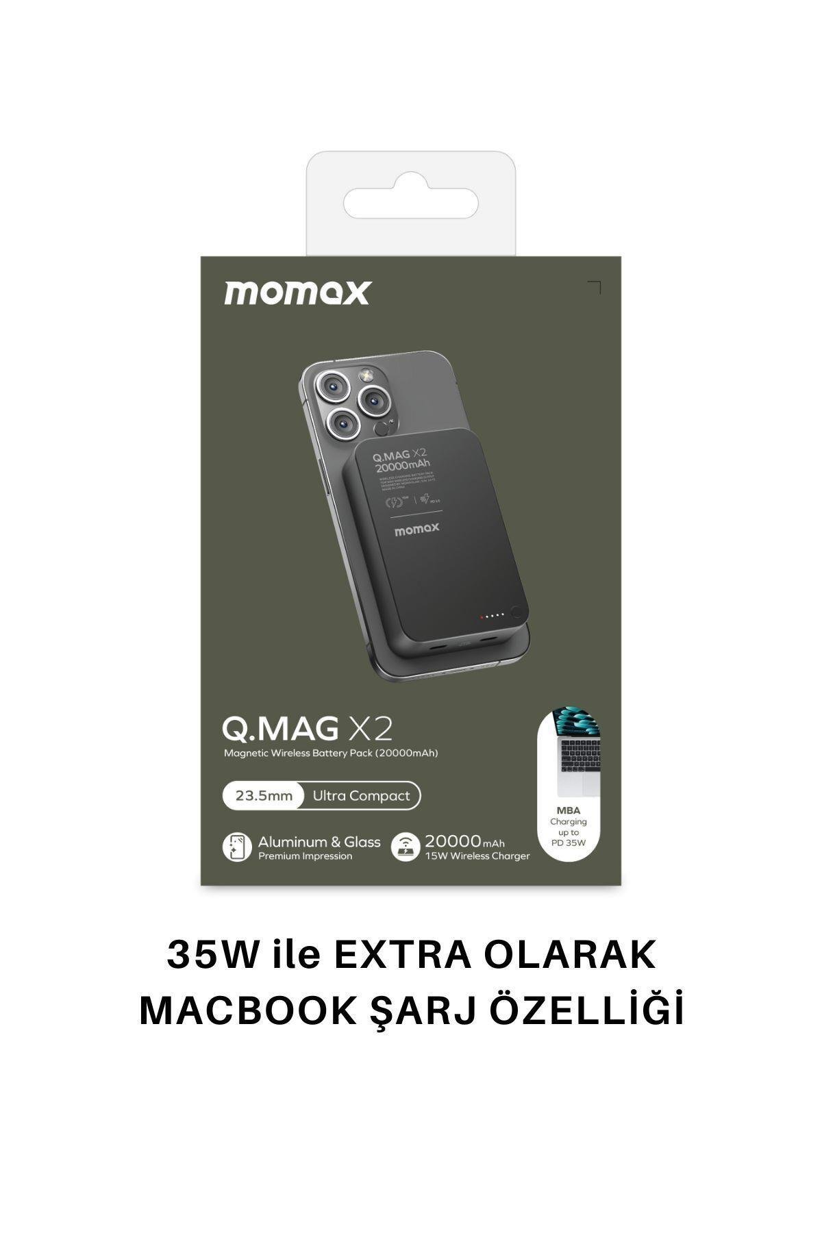 Q.Mag X2 35W 20000mAh wireless battery pack (Black) MACBOOK ŞARJ ÖZELLİKLİ