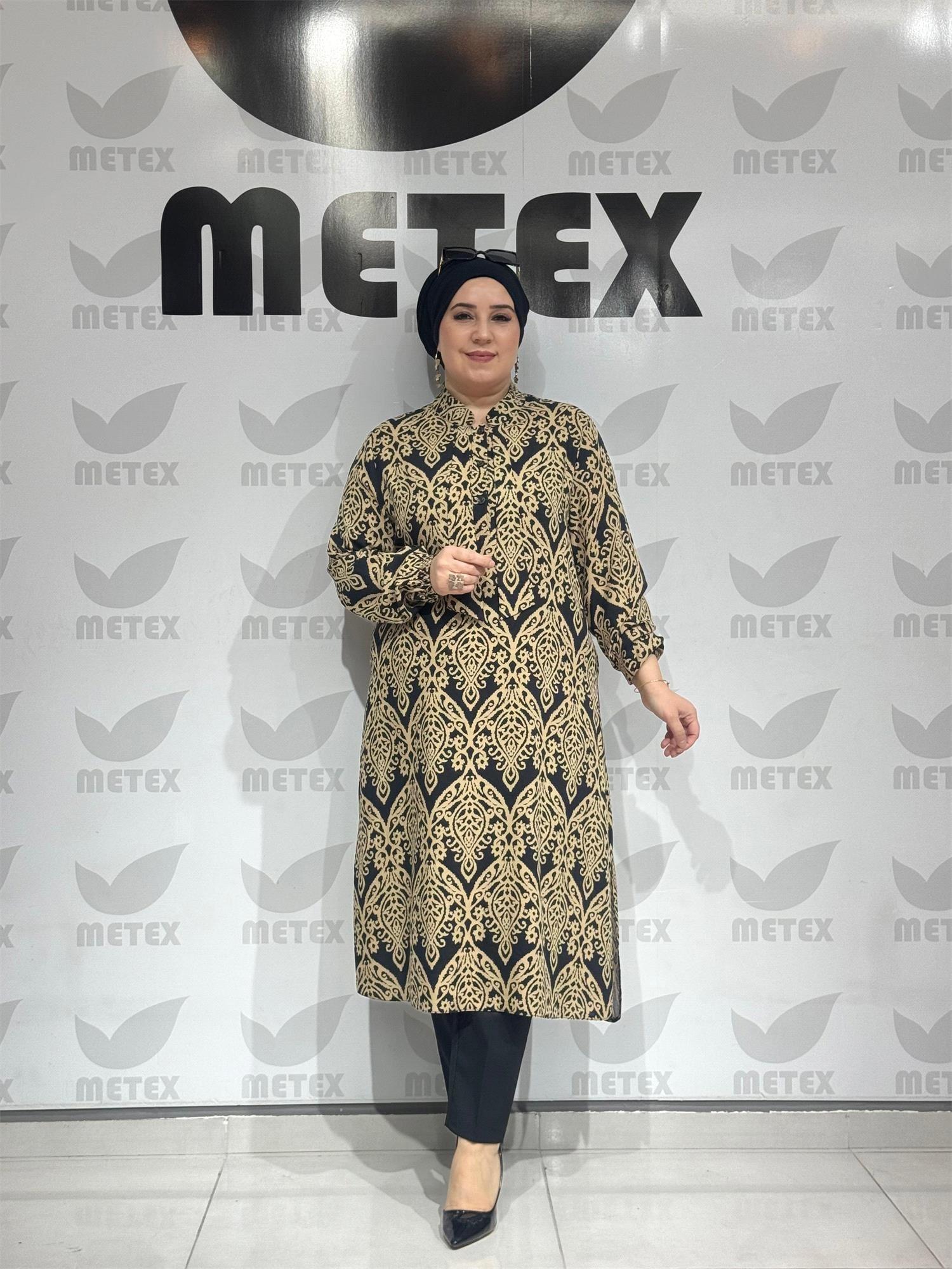 1732-6 VİSKON KRAVATLI TUNİK