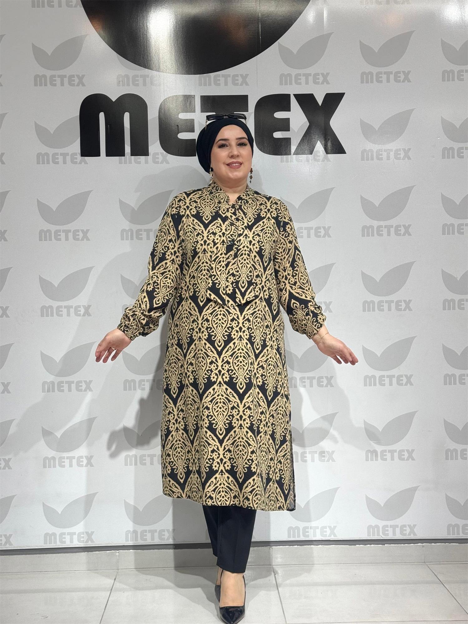 1732-6 VİSKON KRAVATLI TUNİK