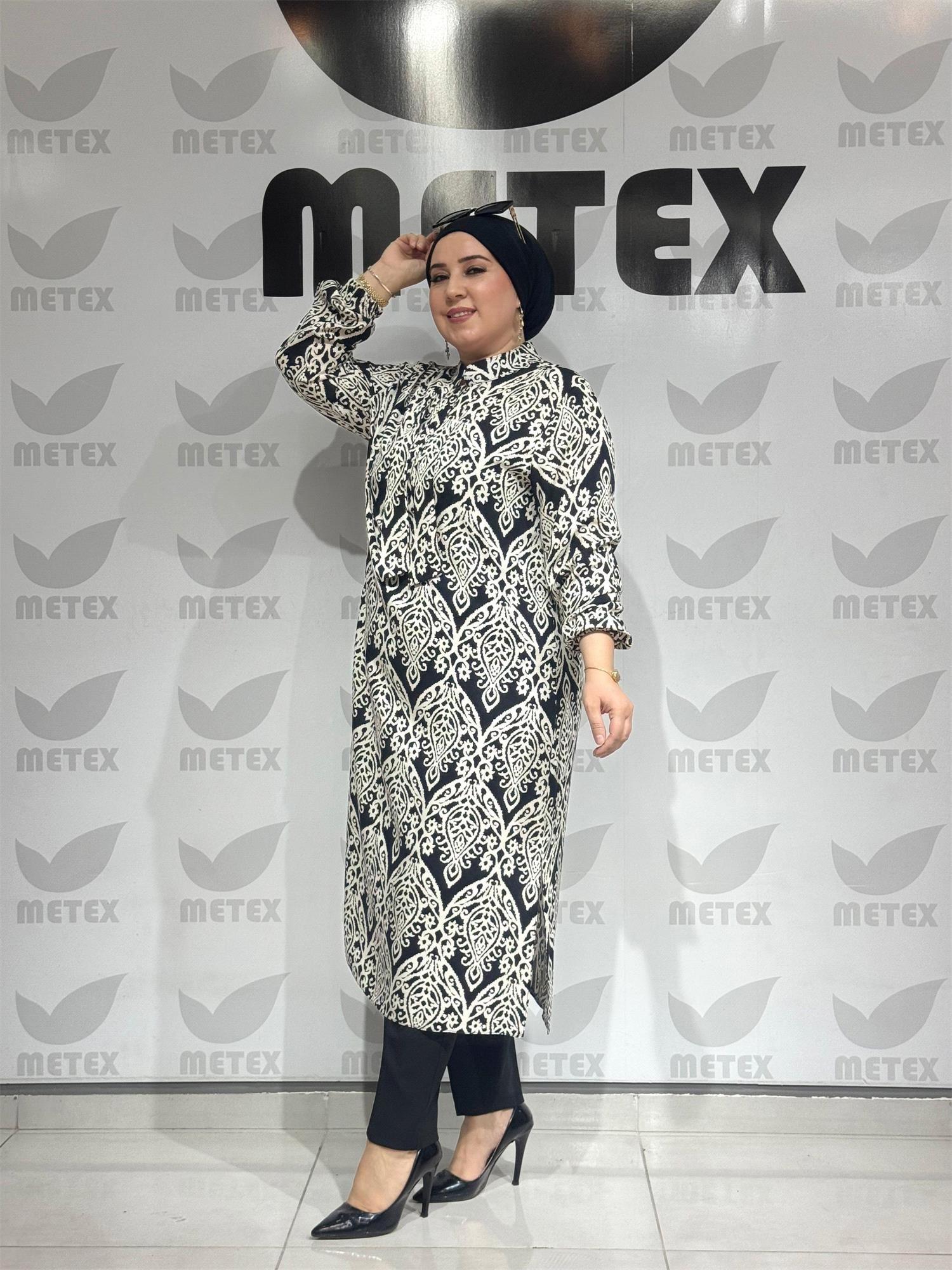 1732-6 VİSKON KRAVATLI TUNİK