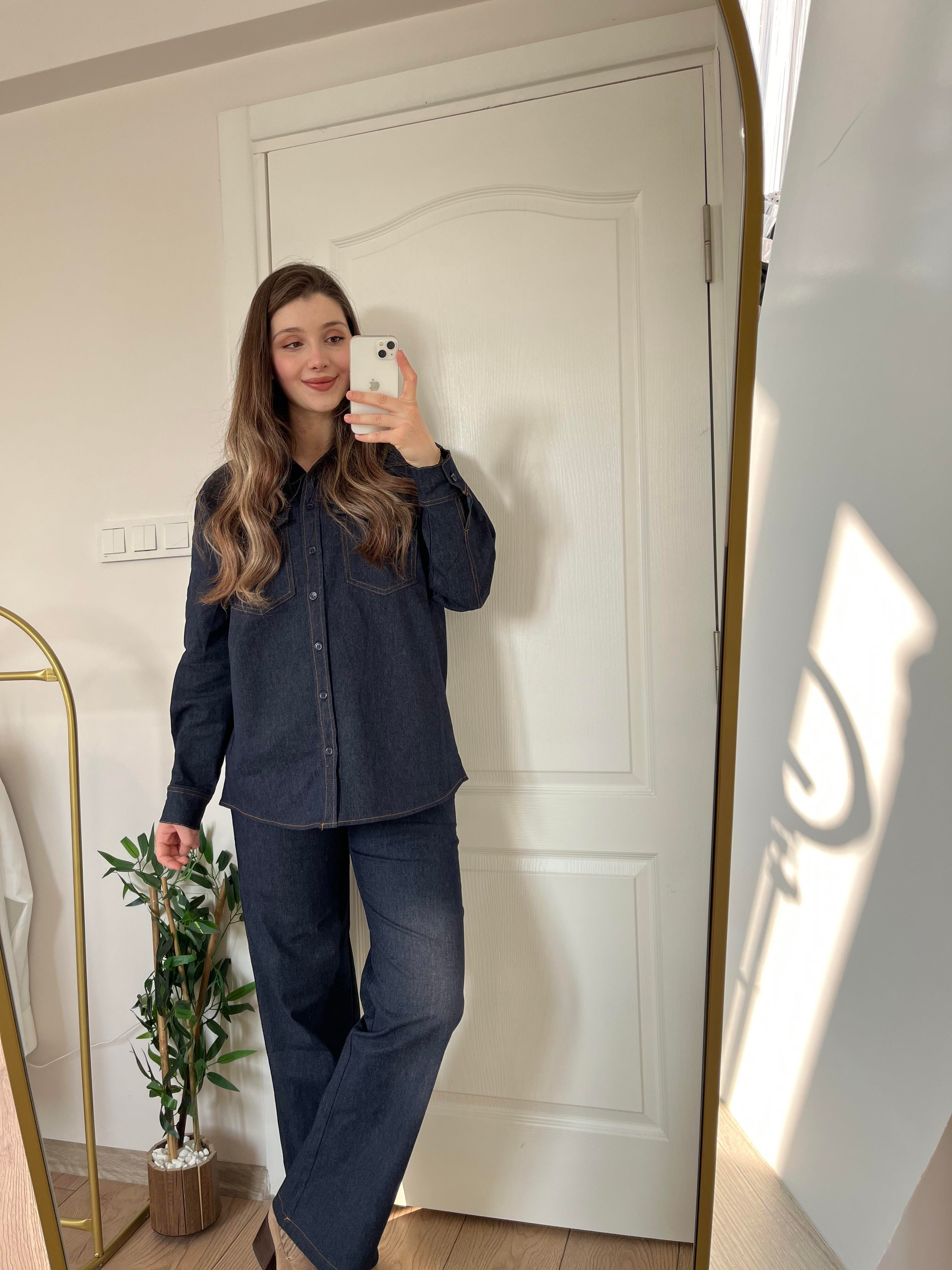 Denim Cep Detaylı Gömlek