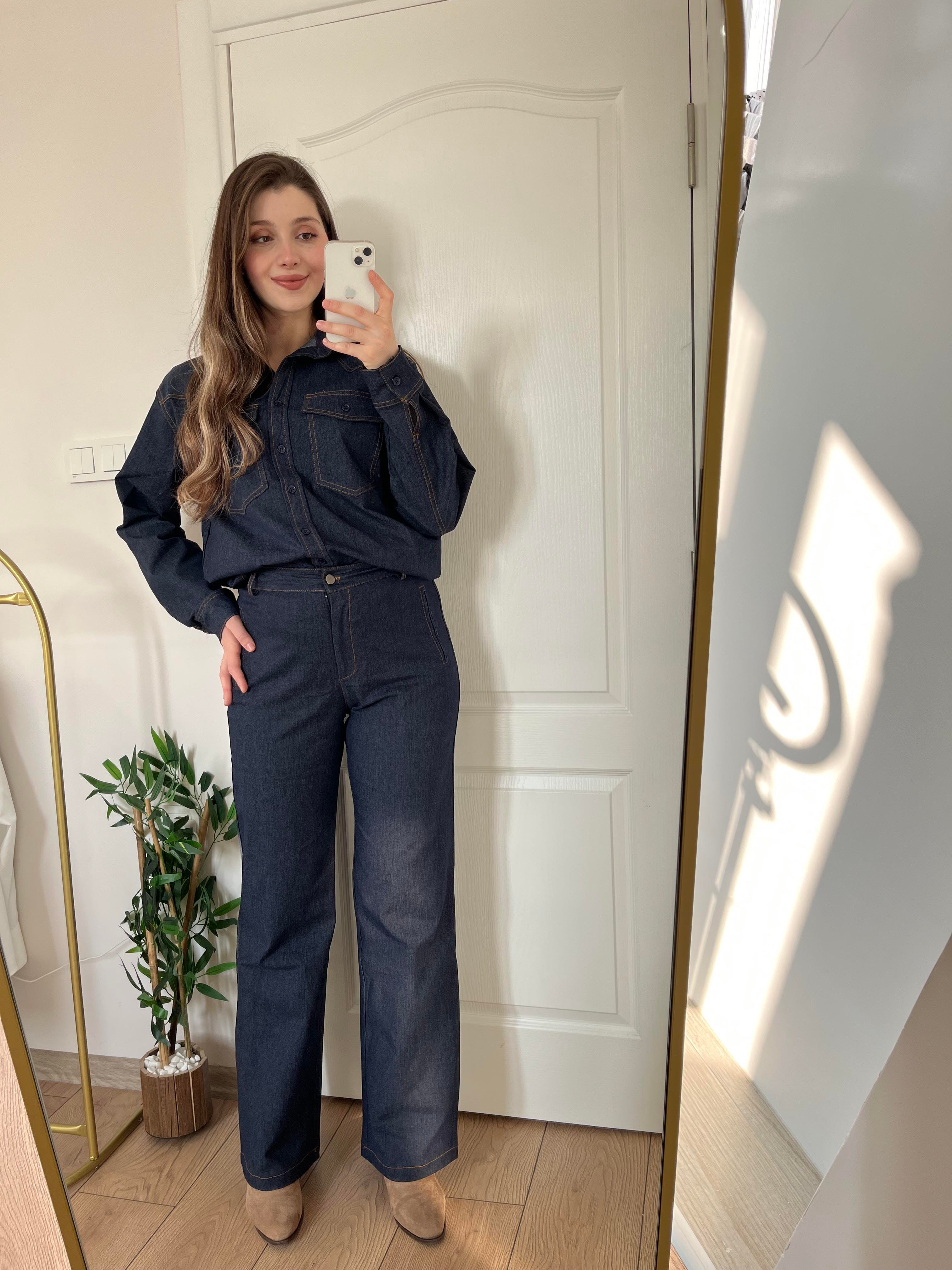 Denim Cep Detaylı Gömlek