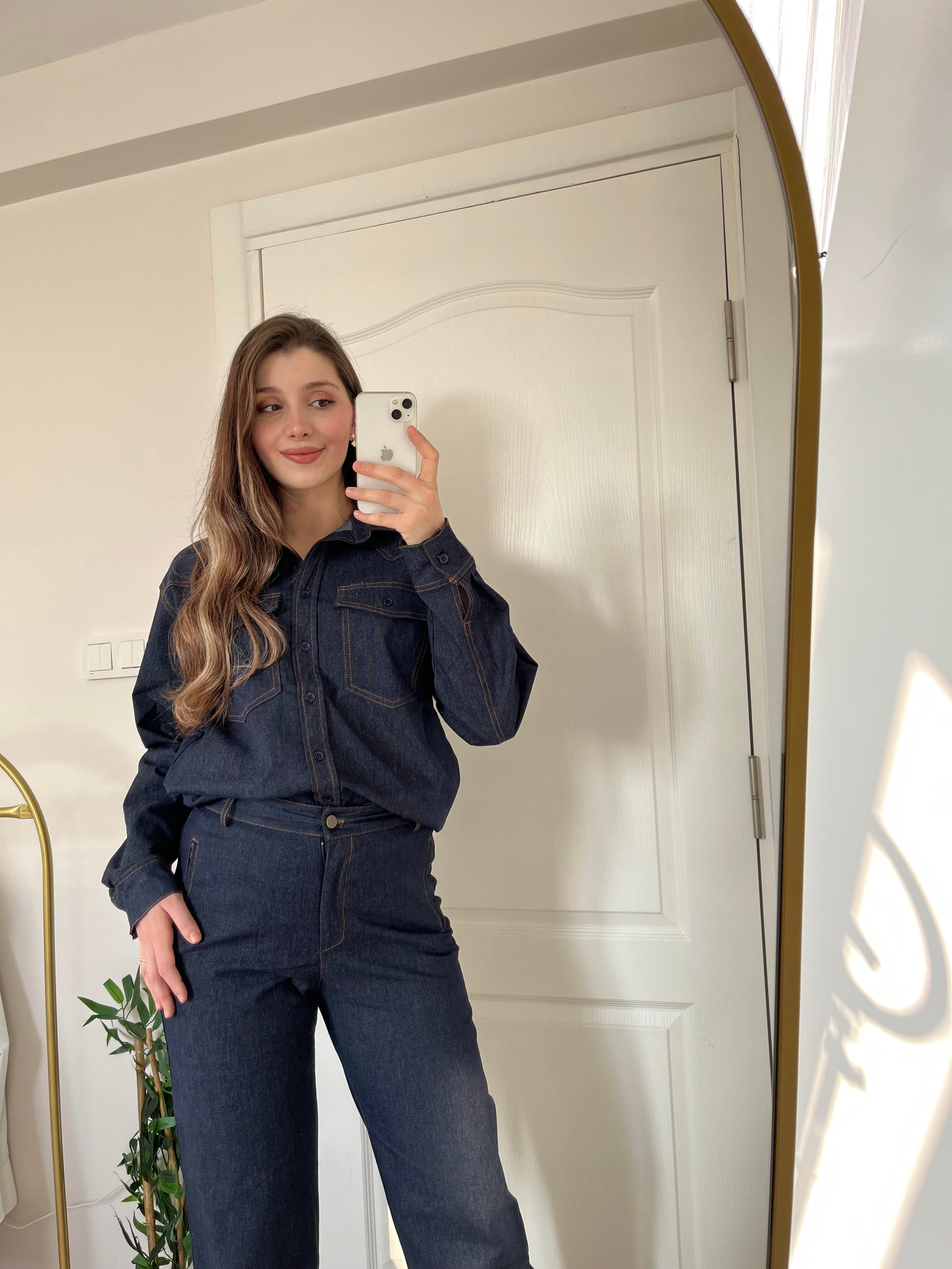 Denim Yüksek Bel Likralı Jean