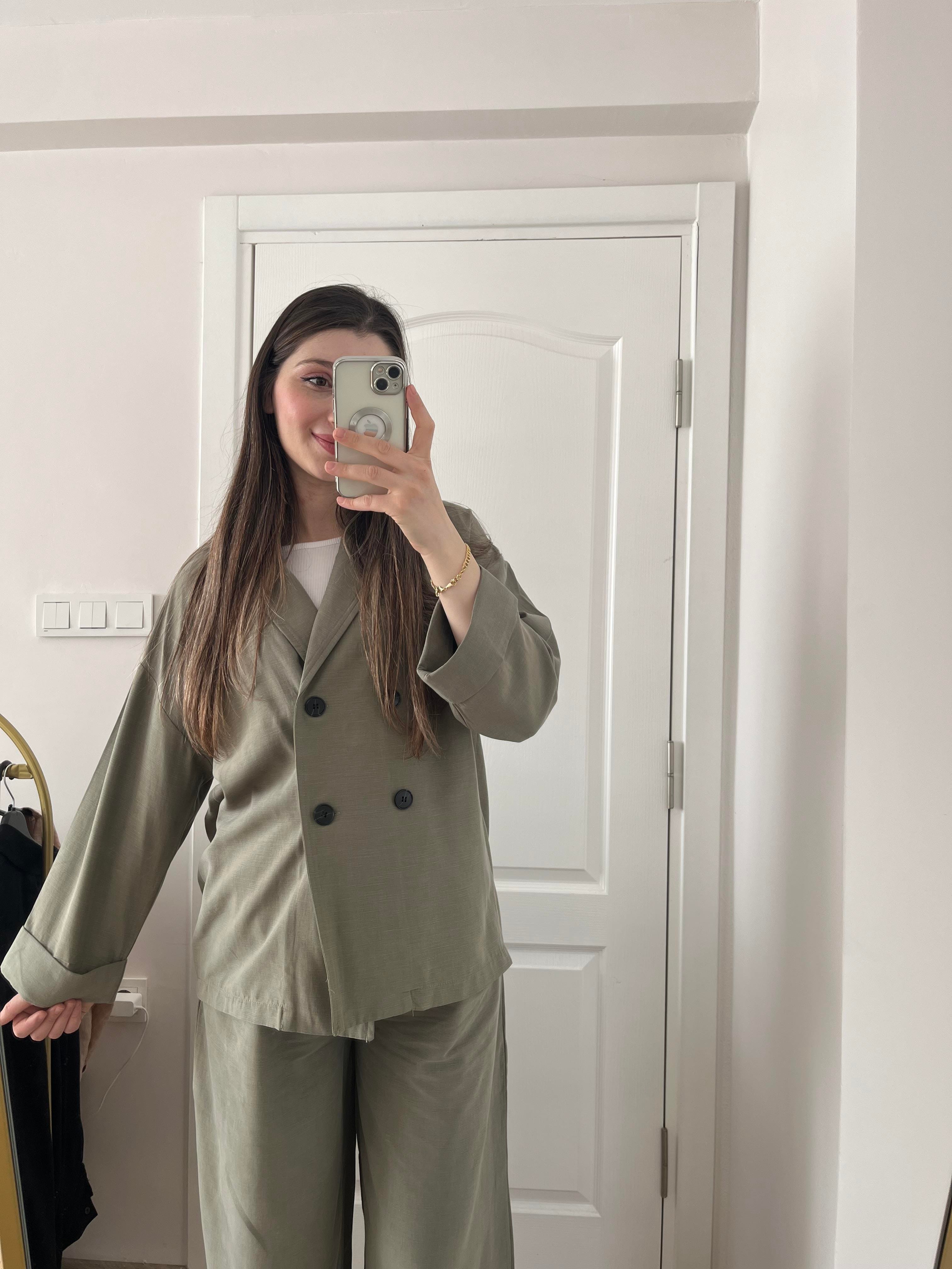Haki Ceket Pantolon Takım