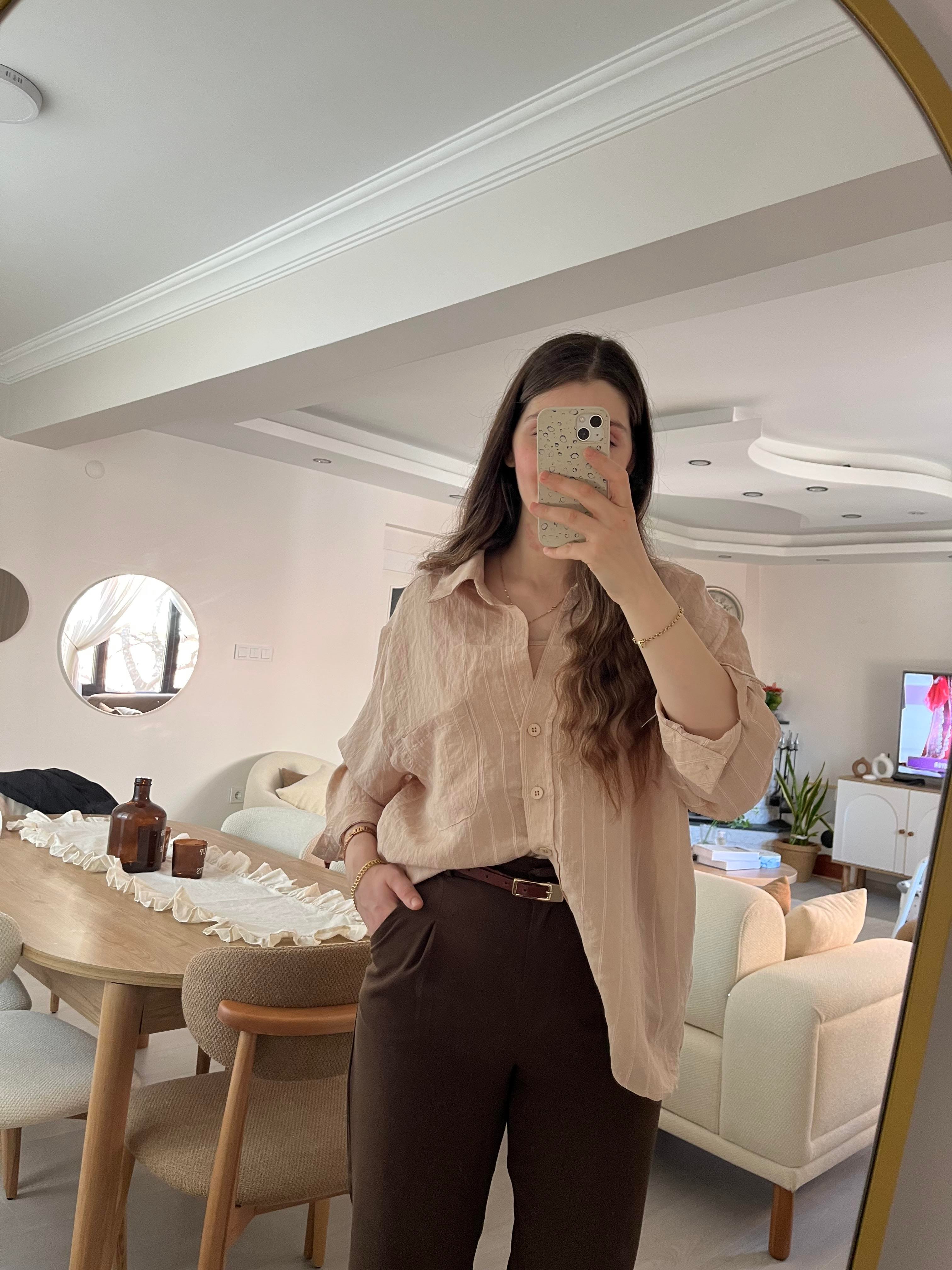 Kahve Kemerli Yüksel Bel Havuç Pantolon