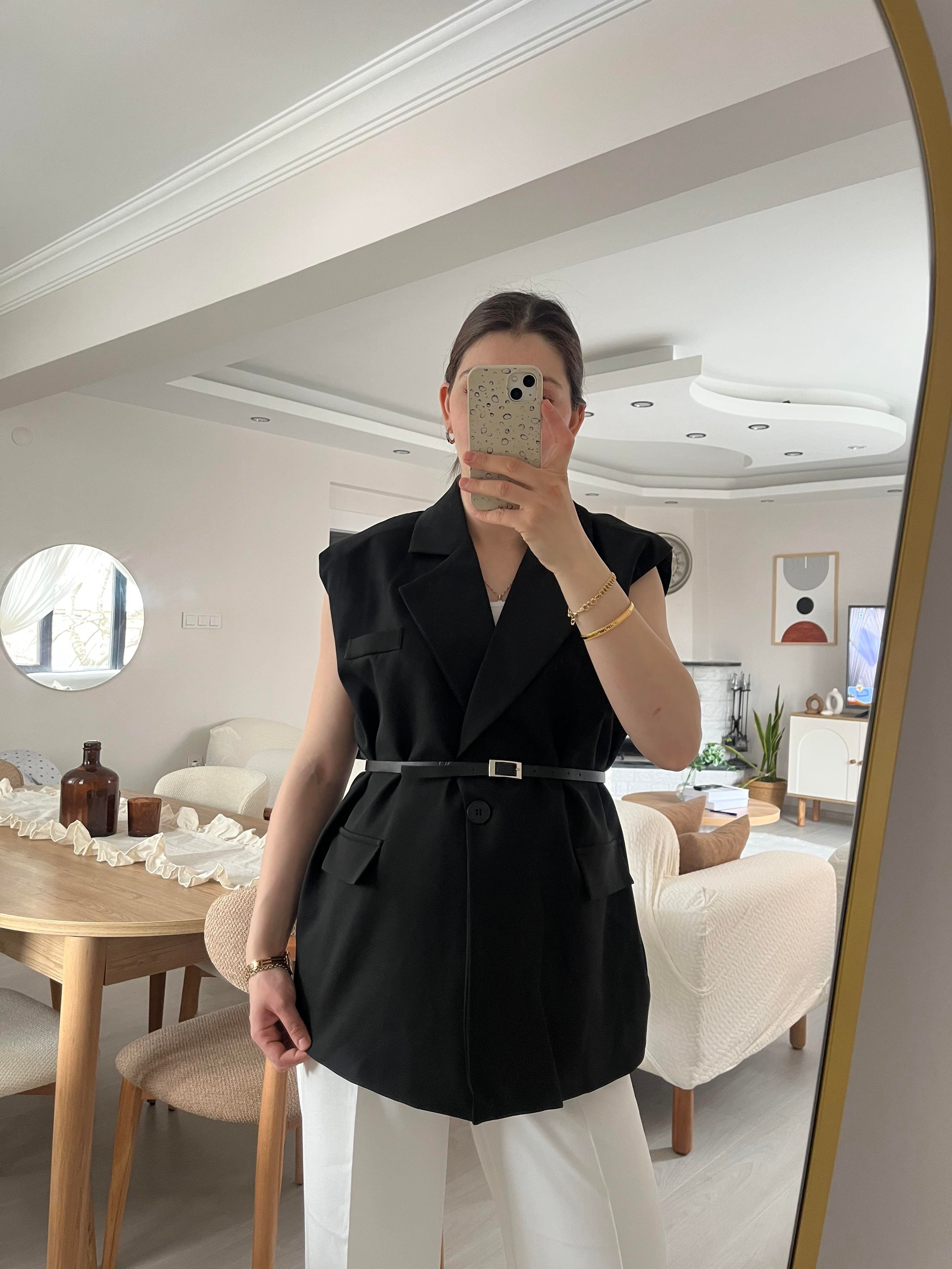 Siyah Vatkalı Premium Yelek