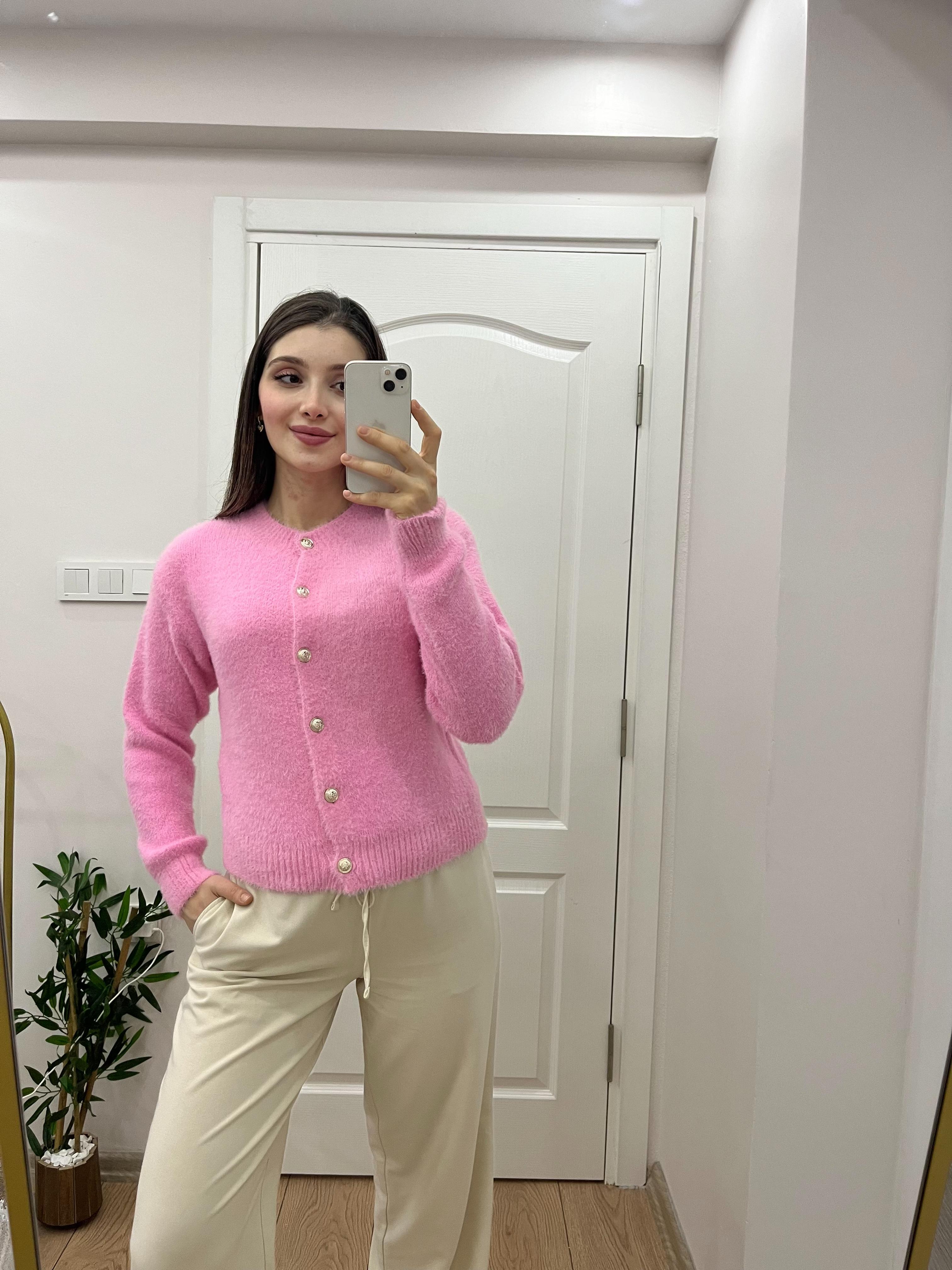 Yumoş Düğmeli Triko Hırka