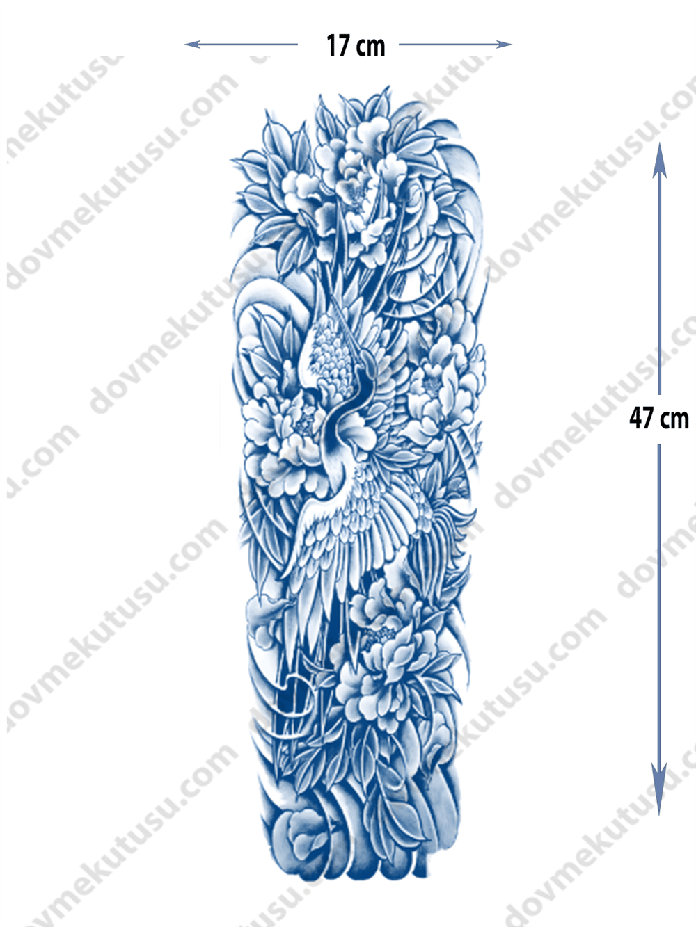 anka kuşu ve çiçek yarı kalıcı Kol Kaplamalı Dövme 